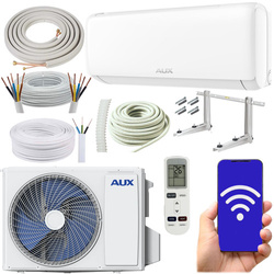 KLIMATYZATOR ŚCIENNY AUX Q-SMART PLUS II 2,7 kW UV WiFi GRZANIE ZESTAW 3MB