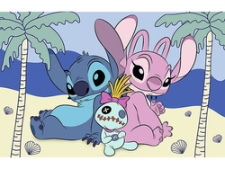 PUZZLE MINI 54 ELEMENTY STITCH I JEGO ŚWIAT UKŁADANKA TREFL 19814