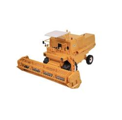 KOMBAJN ZBOŻOWY Z PRZYCZEPĄ NA HEDER BIZON Z056 ŻÓŁTY POJAZD ROLNICZY 1:16