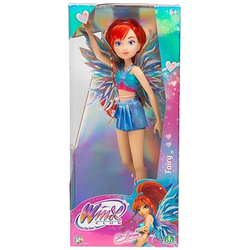 LALKA WINX CLUB FAIRY WRÓŻKA BLOOM ZE SKRZYDŁAMI NIEBIESKA SUKIENKA 26 cm 