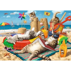 PUZZLE 1000 ELEMENTÓW HIDDEN SHAPES KOCIE WAKACJE UKŁADANKA TREFL 10674