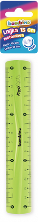 LINIJKA ELASTYCZNA 15CM FLEXI BAMBINO ST. MAJEWSKI NIEŁAMLIWA - 3 szt.