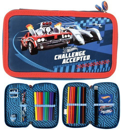 PIÓRNIK PODWÓJNY Z WYP. HOT WHEELS SAMOCHODY