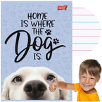 ZESZYT A5 W TRZY LINIE KOLOROWĄ 16 KARTEK LAMINOWANY DOG PIESEK MIX UNIPAP