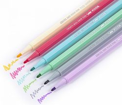 PISAKI SZKOLNE PASTELOWE FLAMASTRY MAZAKI 10 INTENSYWNYCH KOLORÓW KIDEA