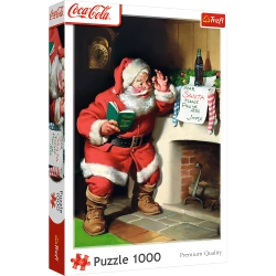 PUZZLE 1000 COCA COLA MIKOŁAJ PRZY KOMINKU BOŻE NARODZENIE TREFL 10922