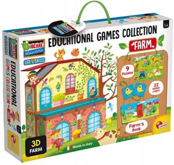 GRA PLANSZOWA EDUKACYJNA INTERAKTYWNA MEMO NAUKA PUZZLE FARMA LISCIANI