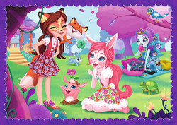 PUZZLE 4W1 ZABAWA Z PUPILAMI ENCHANTIMALS  - TREFL