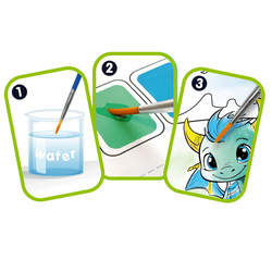 ZESTAW KREATYWNY WODNA KOLOROWANKA SMOKI Z PĘDZELKIEM STARPAK