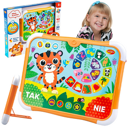 TABLET EDUKACYJNY INTERAKTYWNY ZAGADKI TYGRYSKA ŚWIECI MÓWI PL 150 ZAGADEK