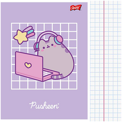 ZESZYT A5 W KRATKĘ 60 KARTEK LAMINOWANY UNIPAP MAJEWSKI PUSHEEN KOTEK