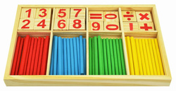 DREWNIANE LICZYDŁO CYFERKI PATYCZKI DO LICZENIA