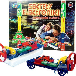 SEKRETY ELEKTRONIKI 50 DOŚWIADCZEŃ SAMOCHÓD ŁÓDKA EDUKACYJNE NAUKA DROMADER