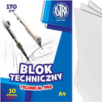 BLOK TECHNICZNY BIAŁY A4 ASTRA 10 KARTEK 170g SZKOLNY PLASTYKA