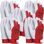 RĘKAWICE ROBOCZE DONAU LICOWA SKÓRA KOZIA ROZ. 7/S BIAŁO-CZERWONE - 5 par