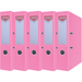 SEGREGATOR A4/75mm OFFICE PRODUCTS Z DŹWIGNIĄ PP RÓŻOWY 5 SZTUK