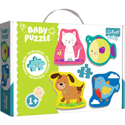 PUZZLE BABY GRUBE 4W1 RADOSNE ZWIERZĄTKA DLA NAJMŁODSZYCH TREFL