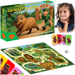 KAPIBARY W AKCJI WYŚCIGOWA GRA PLANSZOWA UCIECZKA W ZOO KOSTKA ALEXANDER