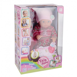 LALKA BOBAS NIEMOWLAK W UBRANKU SWETEREK NOCNICZEK BUTELKA PIELUCHA