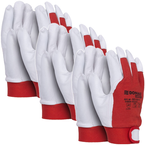RĘKAWICE ROBOCZE DONAU LICOWA SKÓRA KOZIA ROZ. 7/S BIAŁO-CZERWONE - 3 pary