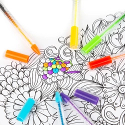 DŁUGOPISY ŻELOWE KOLOROWE FLUO NEONOWE JASKRAWE 12 kolorów KIDEA