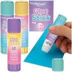 KLEJ W SZTYFCIE KEYROAD PVP 9g PASTEL ZMYWALNY SZKOLNY BIUROWY - 3 szt.