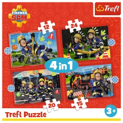 PUZZLE 4w1 STRAŻAK SAM: PRZYGODY STRAŻAKA SAMA UKŁADANKA TREFL 34632
