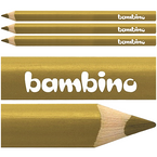 KREDKA BAMBINO TRÓJKĄTNA W DREWNIANEJ OPRAWIE GRUBA JUMBO ZŁOTA - 3 szt.
