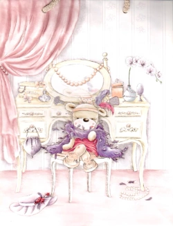 TORBA PREZENTOWA TOREBKA PASTELOWA RÓŻOWA Z MISIEM 45x31x10 cm