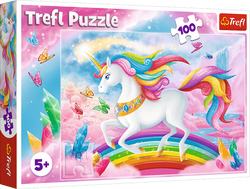 PUZZLE 100 EL. W KRYSZTAŁOWYM ŚWIECIE JEDNOROŻCÓW UKŁADANKA TREFL 16364