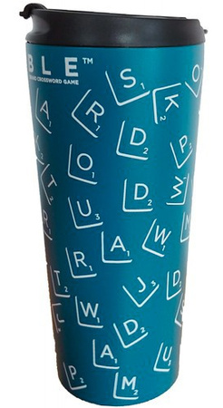 KUBEK TERMICZNY BIDON SCRABBLE LITERKI NIEBIESKI