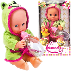 LALKA BOBAS BAMBOLINA PIJE SIKAJĄCA Z KACZKĄ I BUTELKĄ 33 cm SMILY PLAY