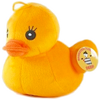 PLUSZAK MASKOTKA PLUSZOWA ŻÓŁTA KACZUSZKA KACZKA DŹWIĘK KWACZĄCA 18 CM