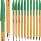 DŁUGOPIS KLASYCZNY Z ZATYCZKĄ 0.4 mm ZIELONY Q-CONNECT - 10 sztuk