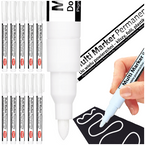 MARKER PERMAMENTNY DO SZKŁA PŁYT METALU OKRĄGŁY 1.5mm BIAŁY TOMA - 10 szt.