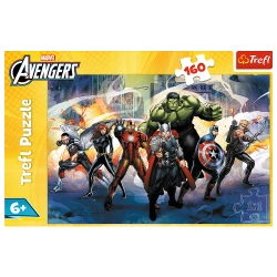 PUZZLE 160 ELEMENTÓW MARVEL AVENGERS: SUPERMOCE UKŁADANKA TREFL 15428