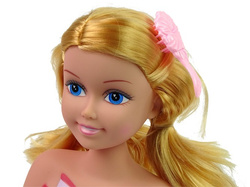 LALKA GŁOWA DO CZESANIA AKCESORIA DO STYLIZACJI WŁOSÓW KOLOROWE PASEMKA