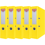 SEGREGATOR A4/75mm OFFICE PRODUCTS Z DŹWIGNIĄ PP ŻÓŁTY 5 SZTUK