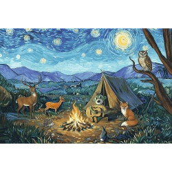 PUZZLE 100 EL. RODZINA TREFLIKÓW PRZY OGNISKU INSPIRED BY ART TREFL 16564