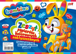 ZESZYT PAPIERÓW KOLOROWYCH BAMBINO NABŁYSZCZANYCH A4 WYCINANKA - 5 szt.