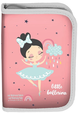 PIÓRNIK DWUKLAPKOWY Z WYPOSAŻENIEM RÓŻOWY MAŁA BALETNICA PINK BALERINA PASO