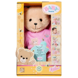 BABY BORN MIŚ PLUSZOWY NIEDŹWIADEK MASKOTKA PRZYTULANKA Z NAJLEJKAMI RÓŻOWY