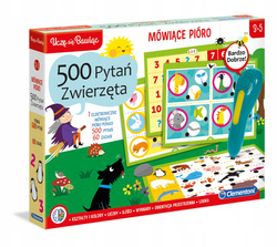 CLEMENTONI MÓWIĄCE PIÓRO ZWIERZĘTA GRA EDUKACYJNA DLA DZIECI 500 PYTAŃ