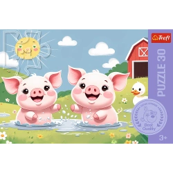 PUZZLE 30 ELEMENTÓW WESOŁE ŻYCIE NA WSI ŚWINKI UKŁADANKA TREFL 18334