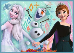 PUZZLE 4w1 KRAINA LODU FROZEN niezwykły świat ELZA ANNA OLAF TREFL 34381