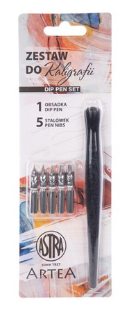 ZESTAW DO KALIGRAFII SZKICOWANIA ASTRA ARTEA 5 STALÓWEK Z OBSADKĄ PIÓRO