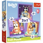 PUZZLE 3W1 POZNAJ BLUEY CHILLI PIESKI Z BAJKI UKŁADANKA 34895 TREFL