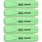 ZAKREŚLACZ BIUROWY SZKOLNY TOMA MISTRAL PISAK ZIELONY PASTELOWY - 5 sztuk