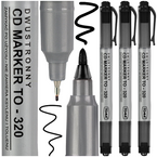 MARKER PERMAMENTNY DO PŁYT CD/DVD DWUSTRONNY CZARNY TO-320 TOMA - 3 szt.