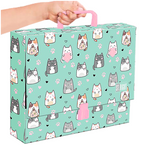 TECZKA Z RĄCZKĄ GRUBA TWARDA XL A4 ST.RIGHT CHARMING CATS KOTKI MIĘTOWA